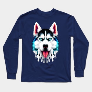 Alaskan Husky Melty Watercolor Long Sleeve T-Shirt